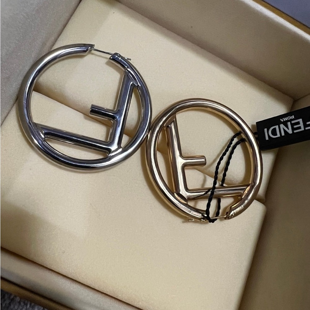 Fendi Silver and Gold Earrings